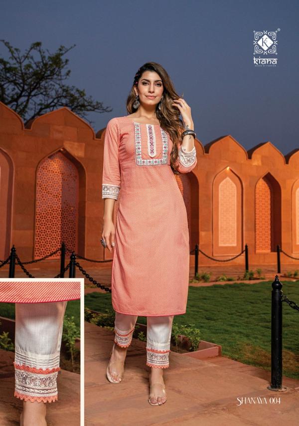 Kiana Shanaya Fancy Casual Kurti With Bottom Collection